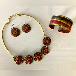 Necklace, Earring, Bracelet Set - Hand-Made in South Africa